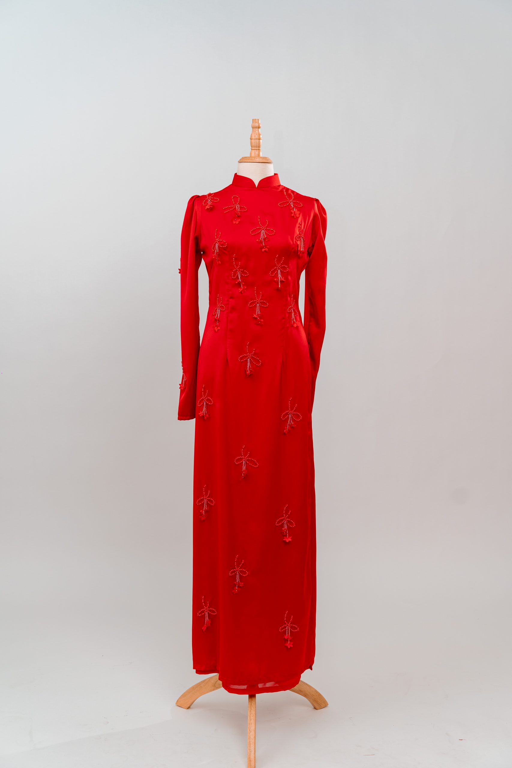 tlpc ao dai104893 áo dài cô dâu màu đỏ