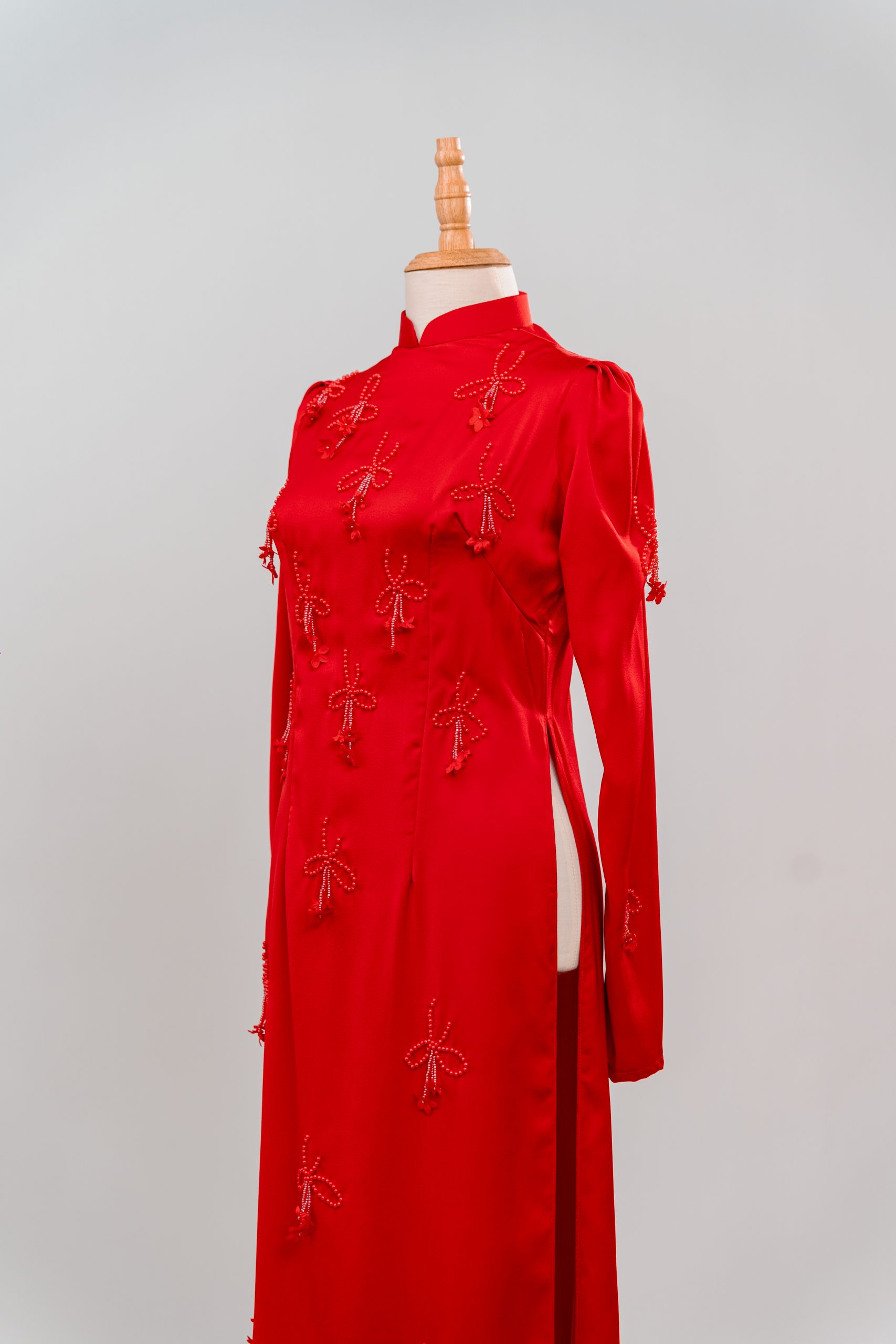 tlpc ao dai104897 áo dài cô dâu màu đỏ