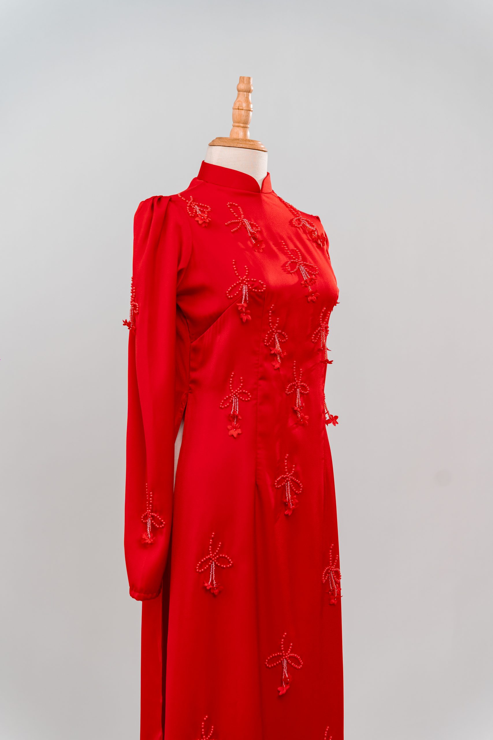 tlpc ao dai104900 áo dài cô dâu màu đỏ