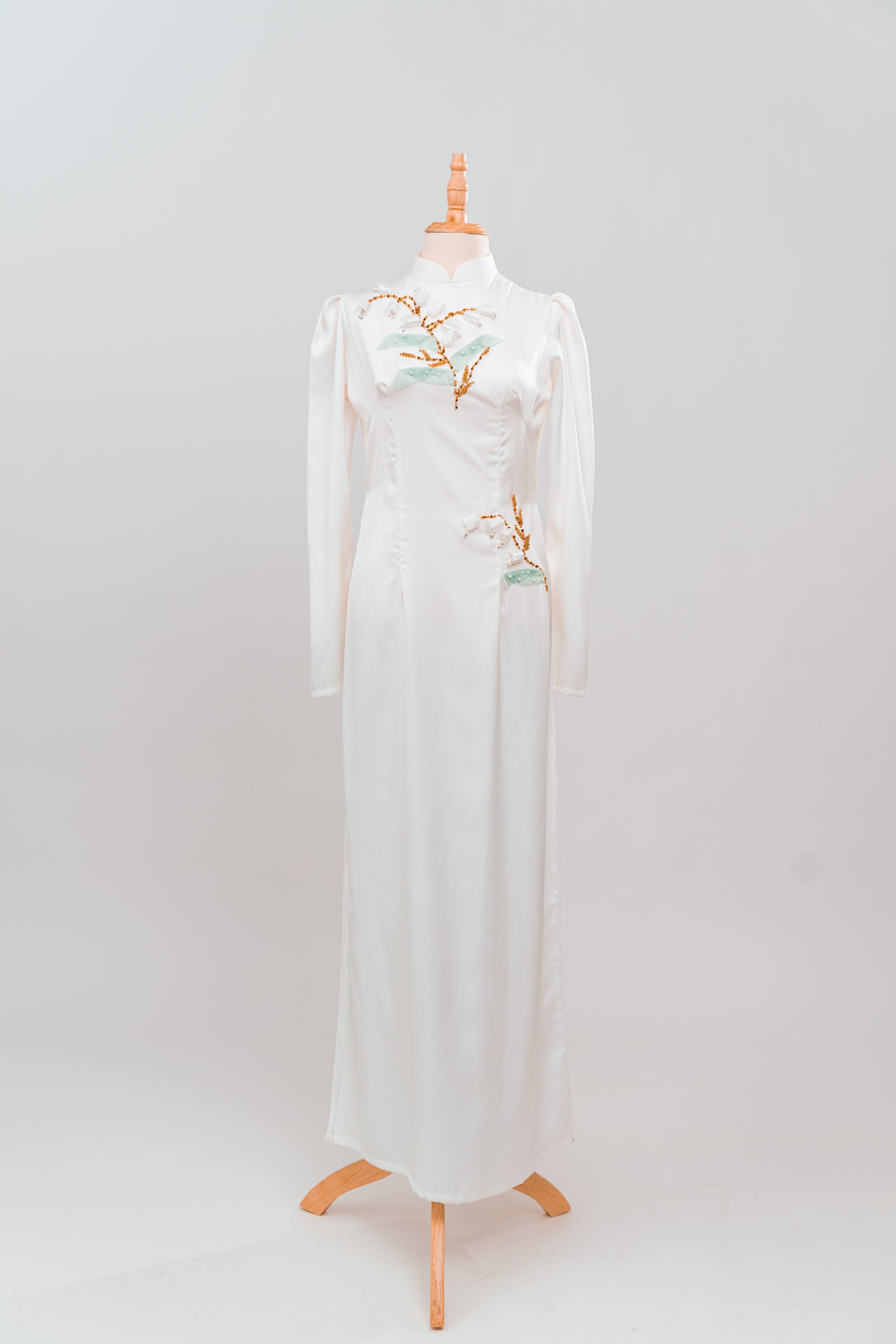 tlpc ao dai105040 áo dài cô dâu màu trắng