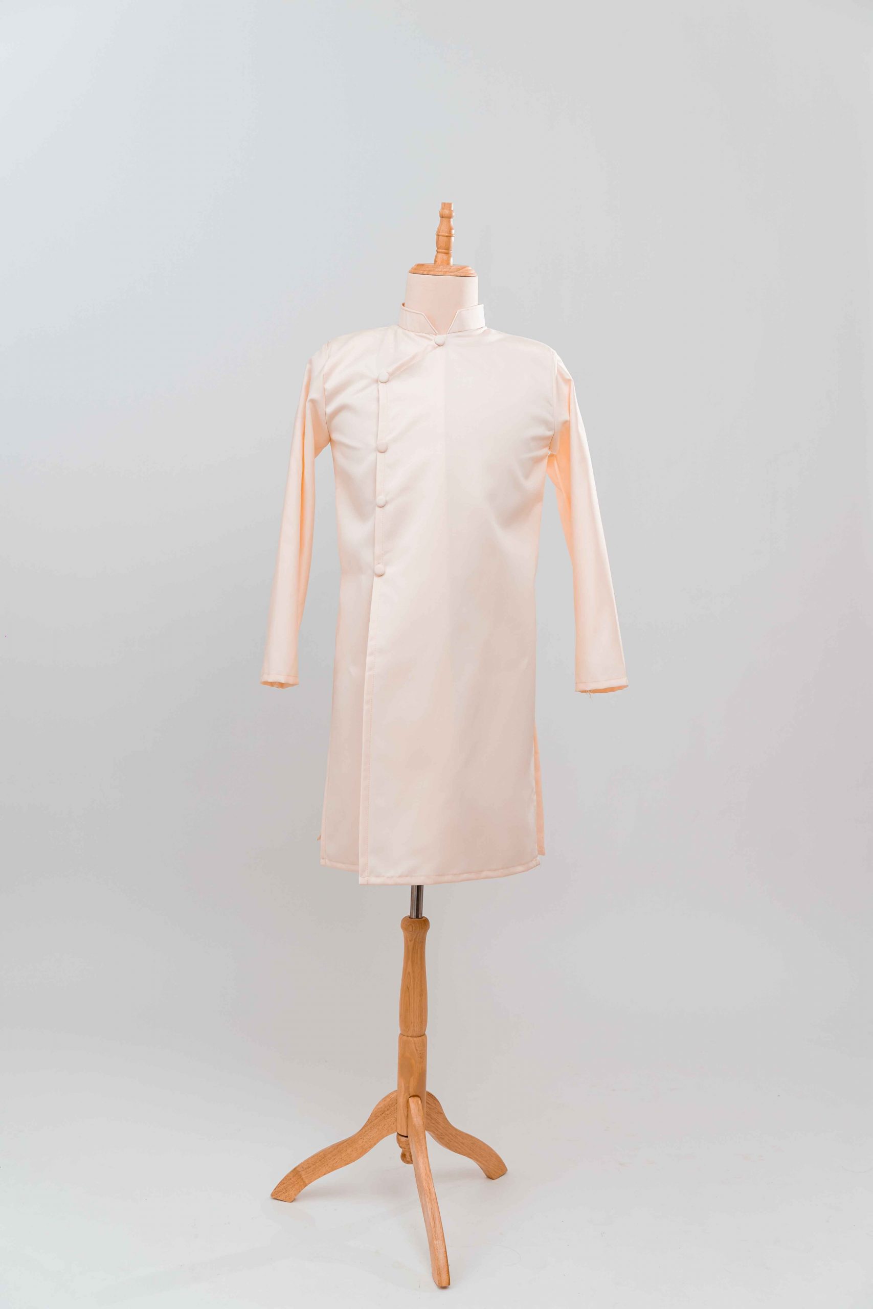 tlpc ao dai105161 áo dài bưng quả nam màu vàng nhạt trơn