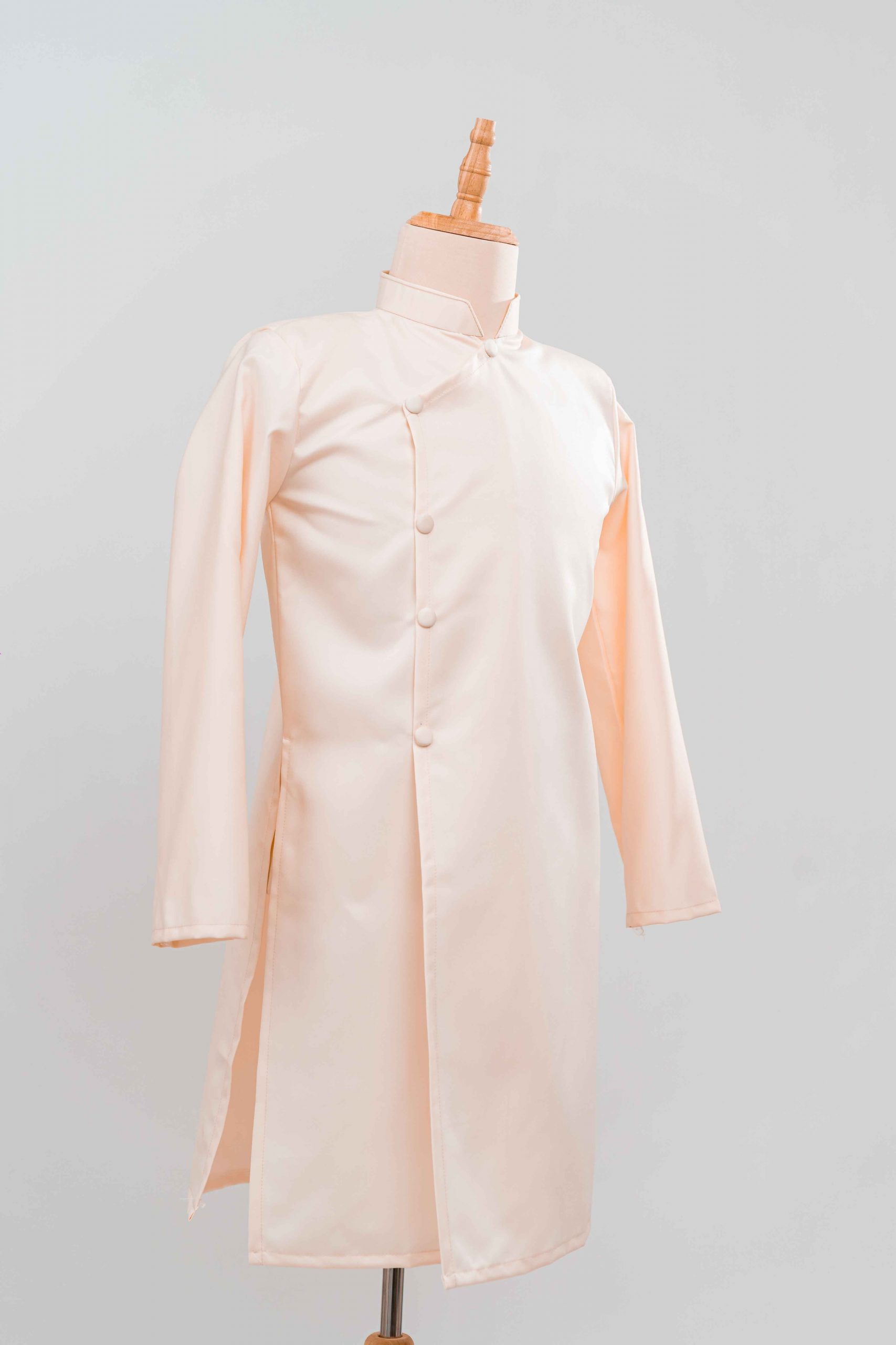 tlpc ao dai105167 áo dài bưng quả nam màu vàng nhạt trơn