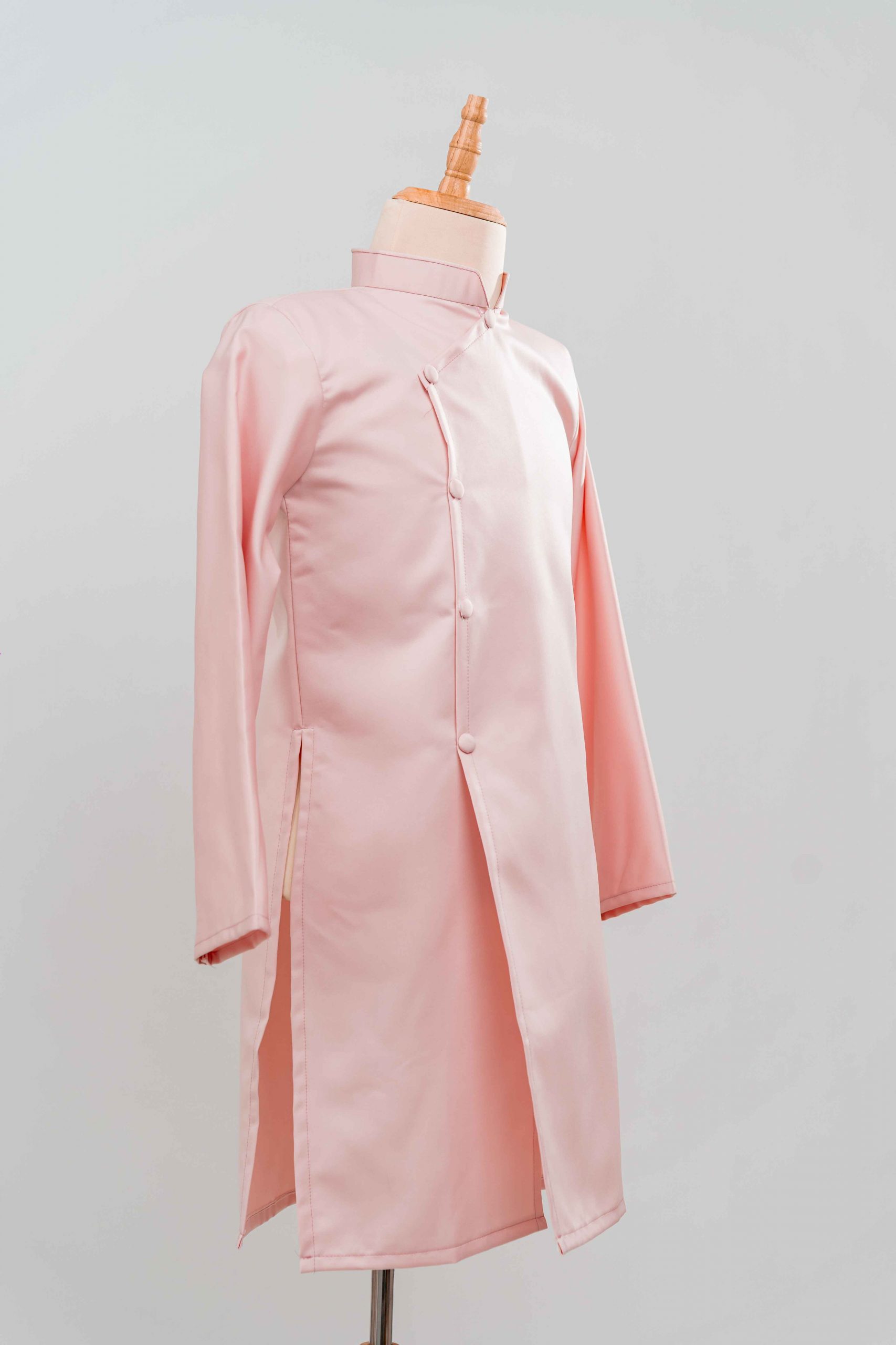 tlpc ao dai105177 áo dài bưng quả nam màu hồng nhạt trơn