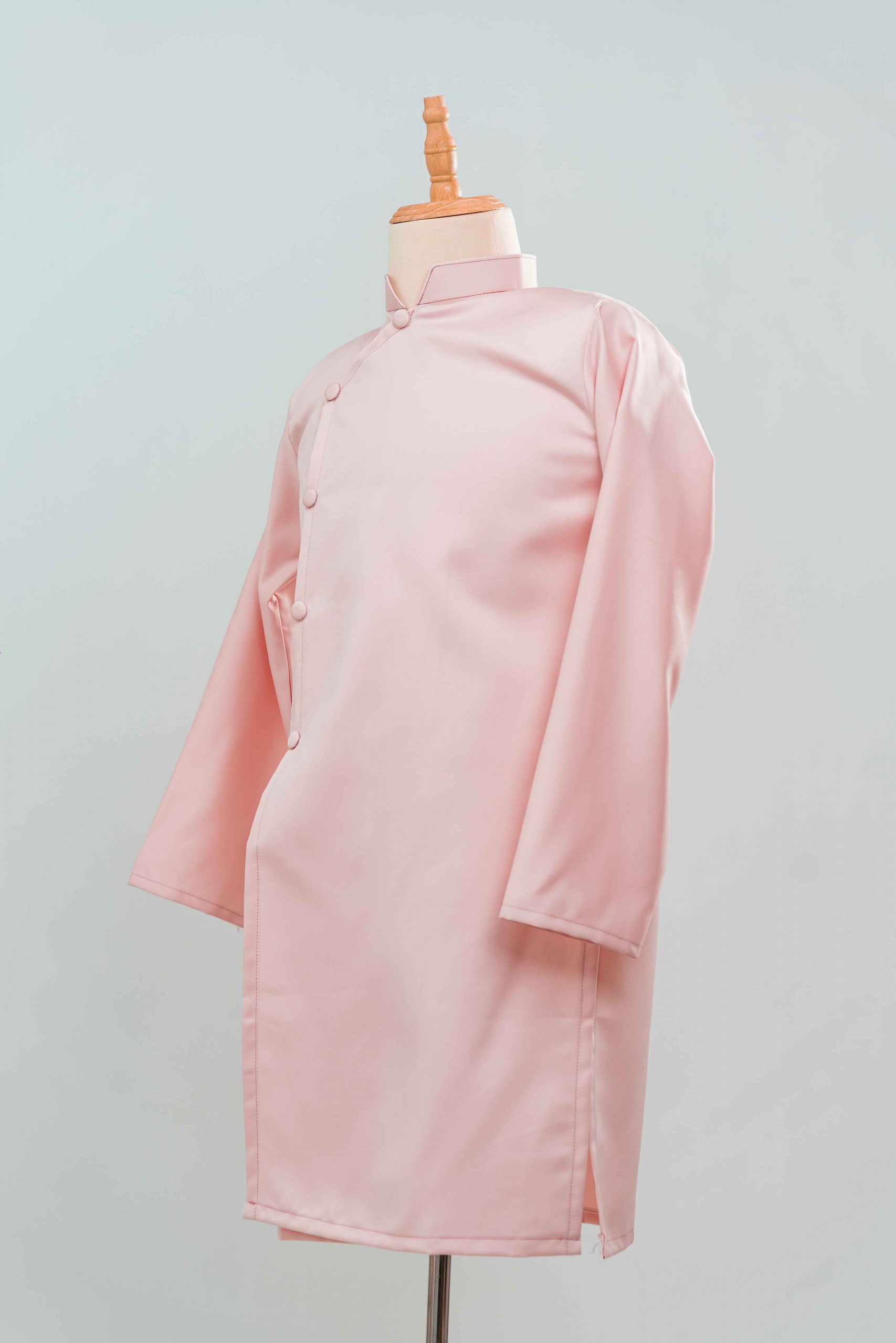 tlpc ao dai105179 áo dài bưng quả nam màu hồng nhạt trơn