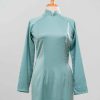 Áo Dài Bưng Quả Nữ Xanh Trơn BQ_1 1 áo dài bưng quả nữ màu xanh nhạt