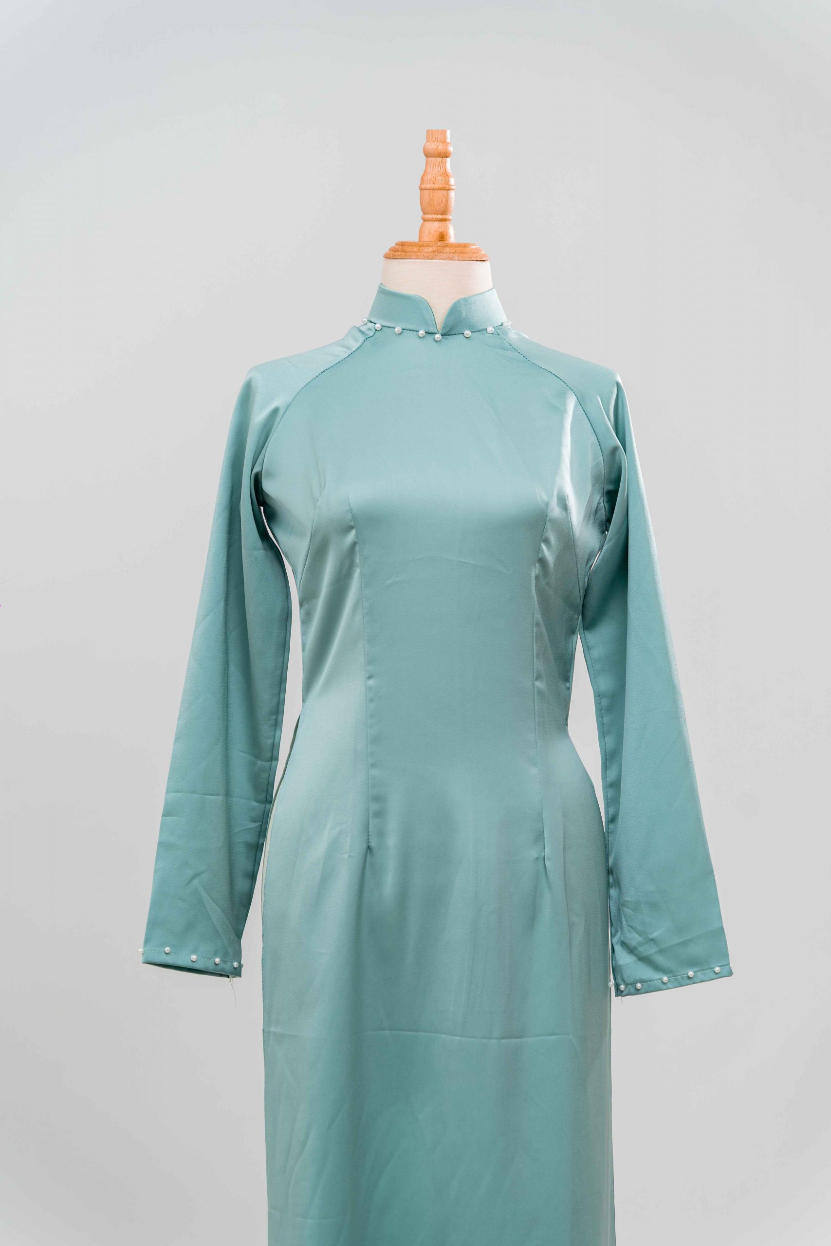 tlpc ao dai105237 áo dài bưng quả nữ màu xanh nhạt