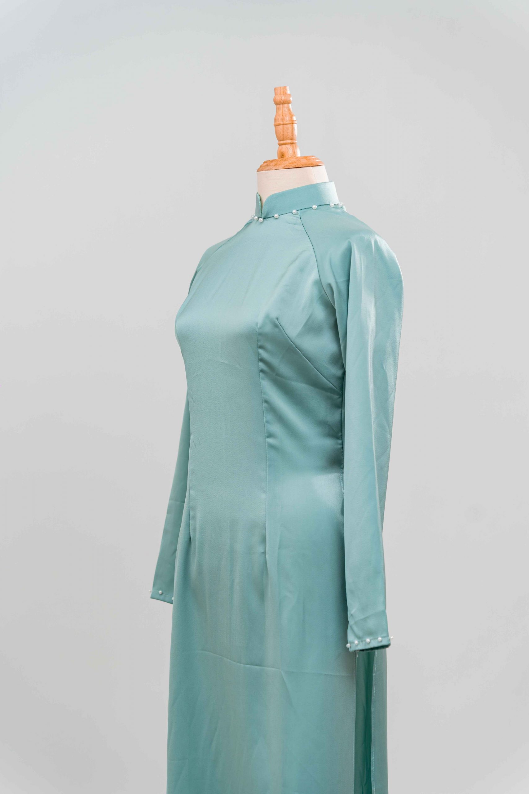 tlpc ao dai105239 áo dài bưng quả nữ màu xanh nhạt